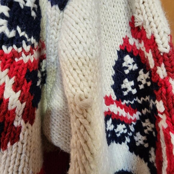 The Eagles Eye Christmas Cardigan Sweater Holiday Patchwork Womens M - Picture 3 of 4